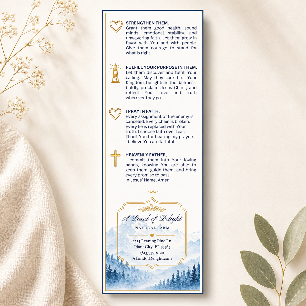 A Prayer for My Children - Prayer Bookmark