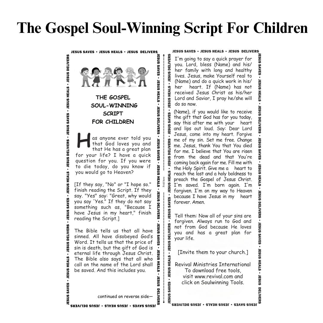 The Gospel Soul-Winning Script For Children (Digital Download)