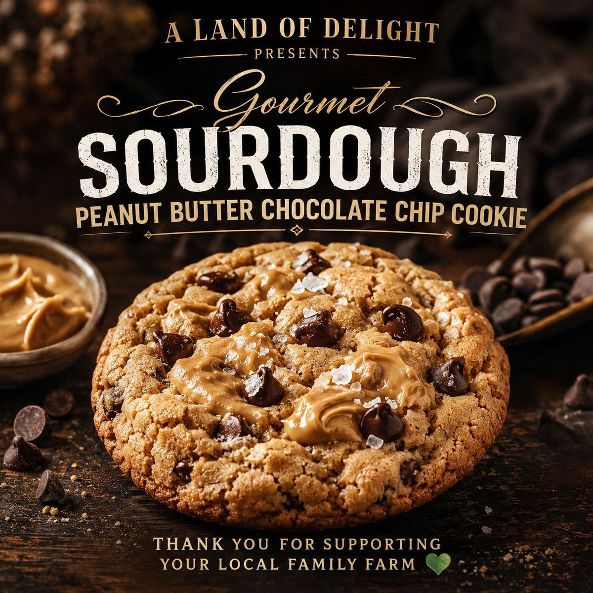 Gourmet Sourdough Peanut Butter Choco Chip Cookie