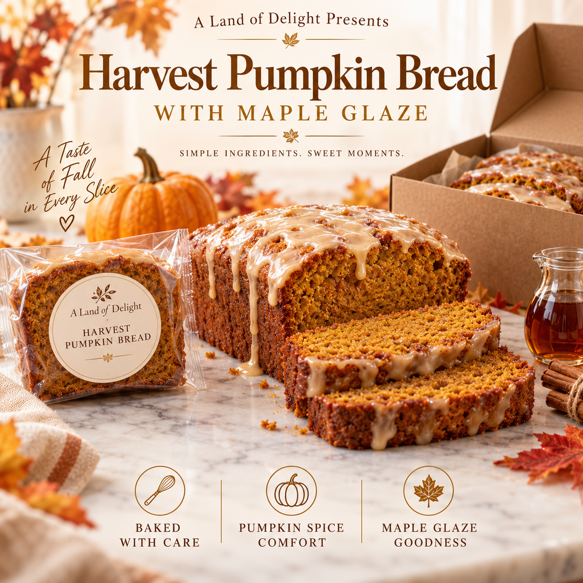 Harvest Pumpkin Bread with Maple Glazed Bundle