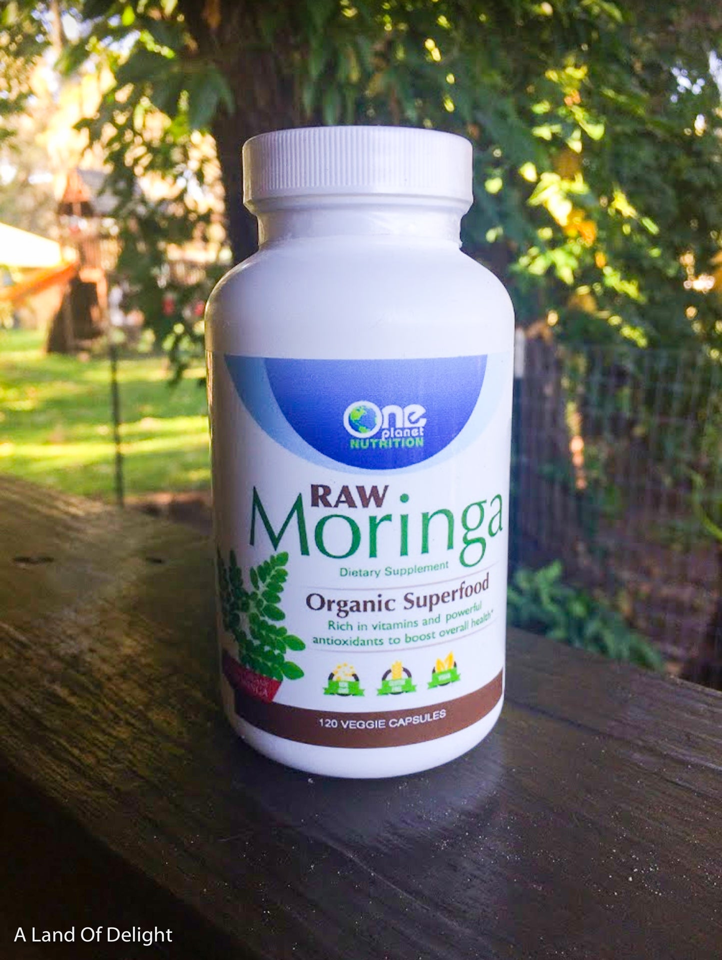 Vitamin Bottle of One Planet Nutrition Moringa Capsules