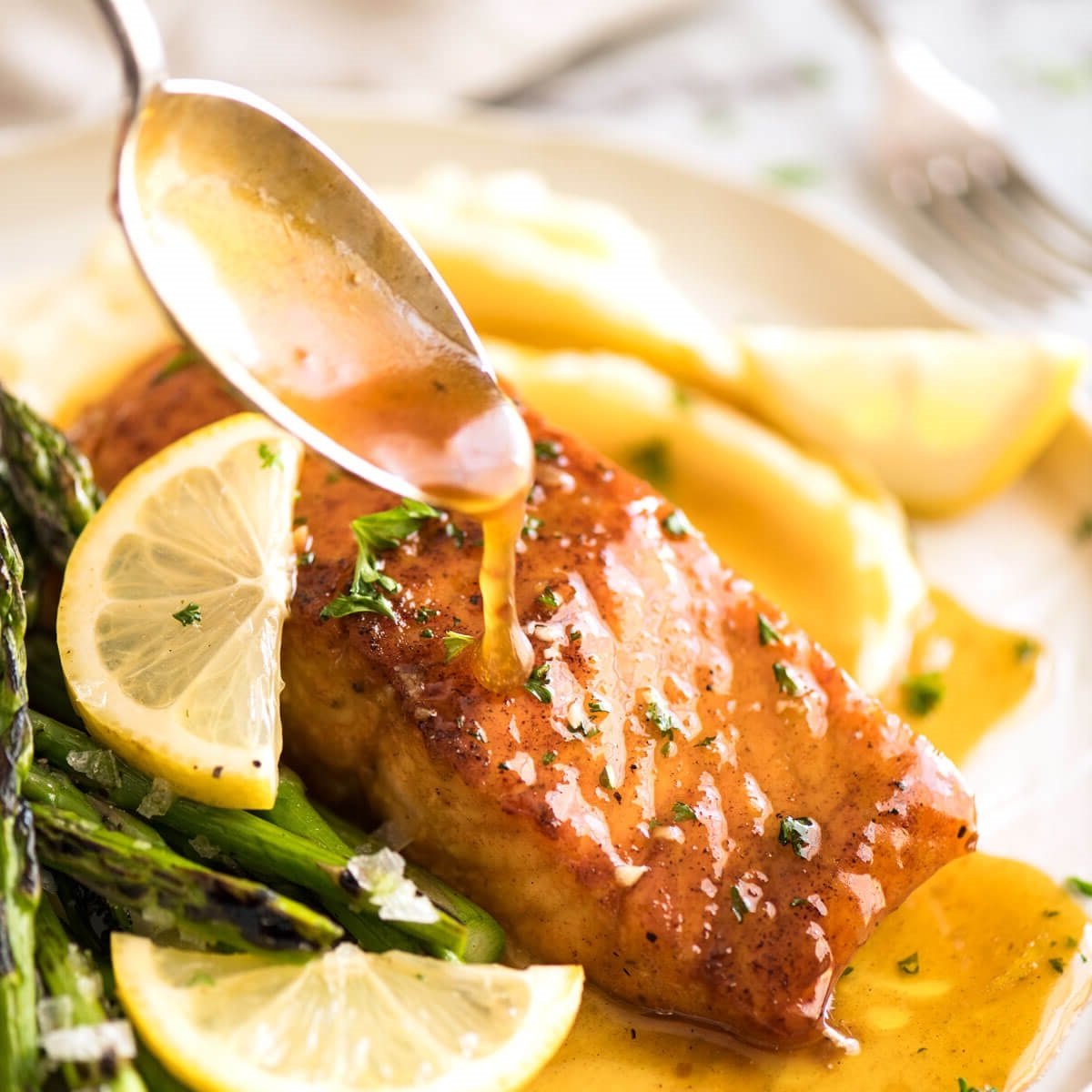 Organic Tumeric and Black Pepper Honey Glaze on Salmon
