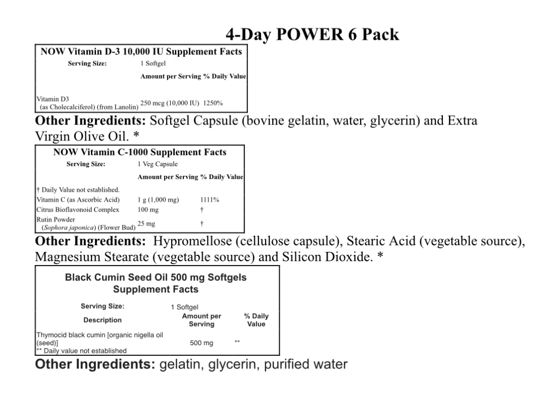 4-Day Power 6 Supplement Pack