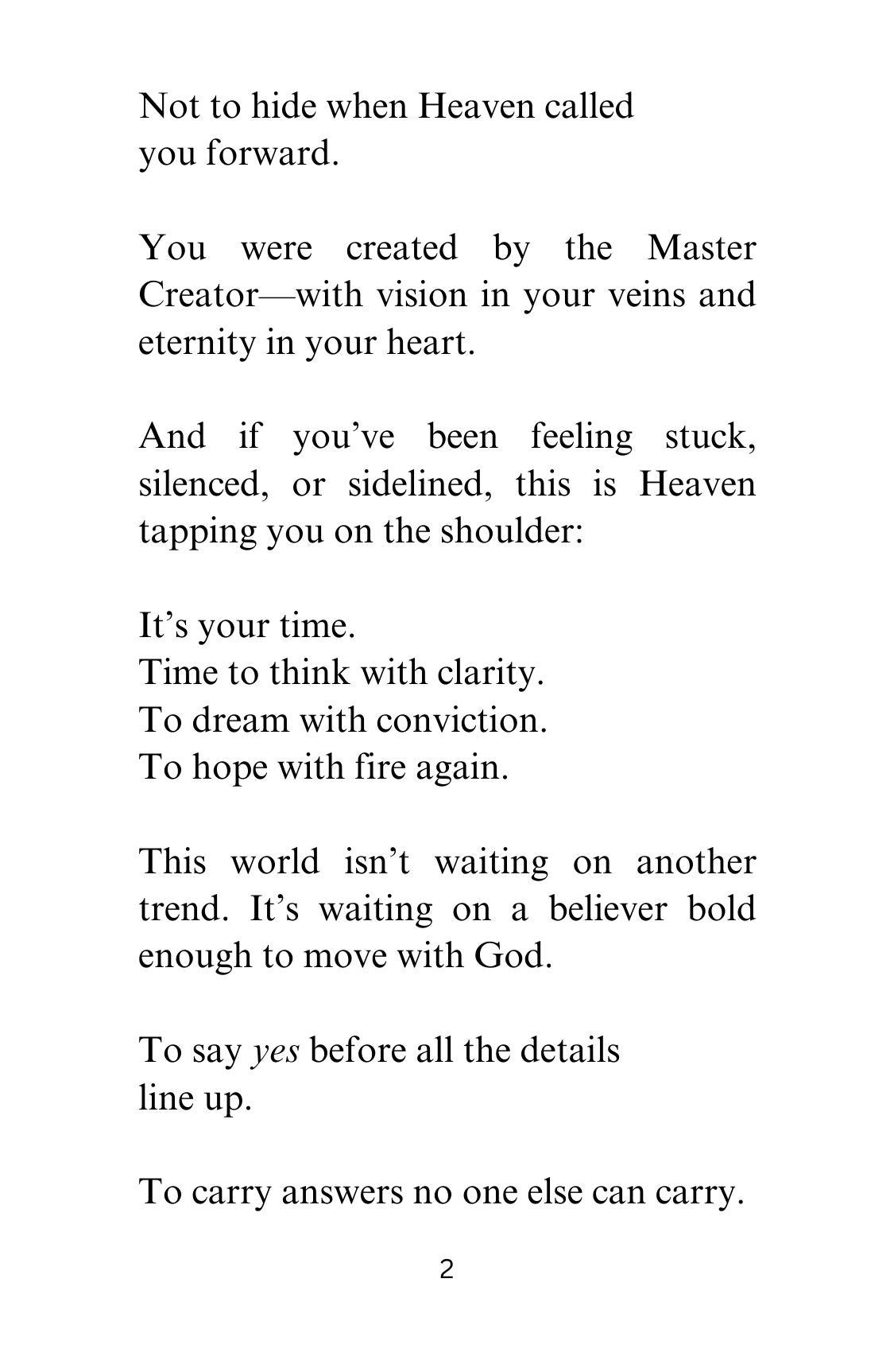 Think, Dream, and Hope Again