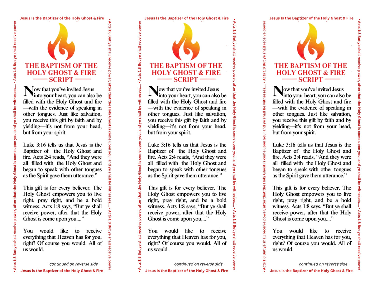 Holy Ghost Baptism Script