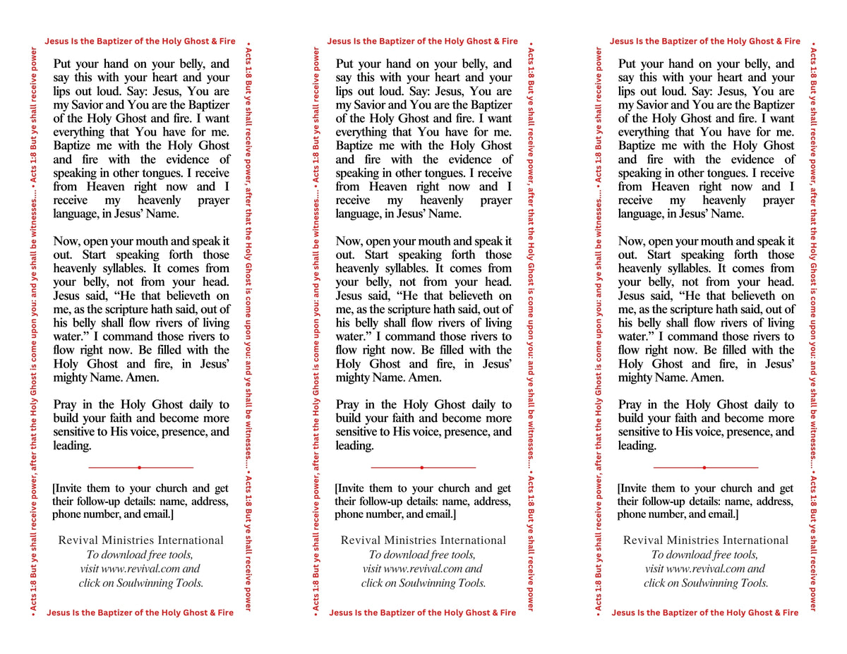 Holy Ghost Baptism Script