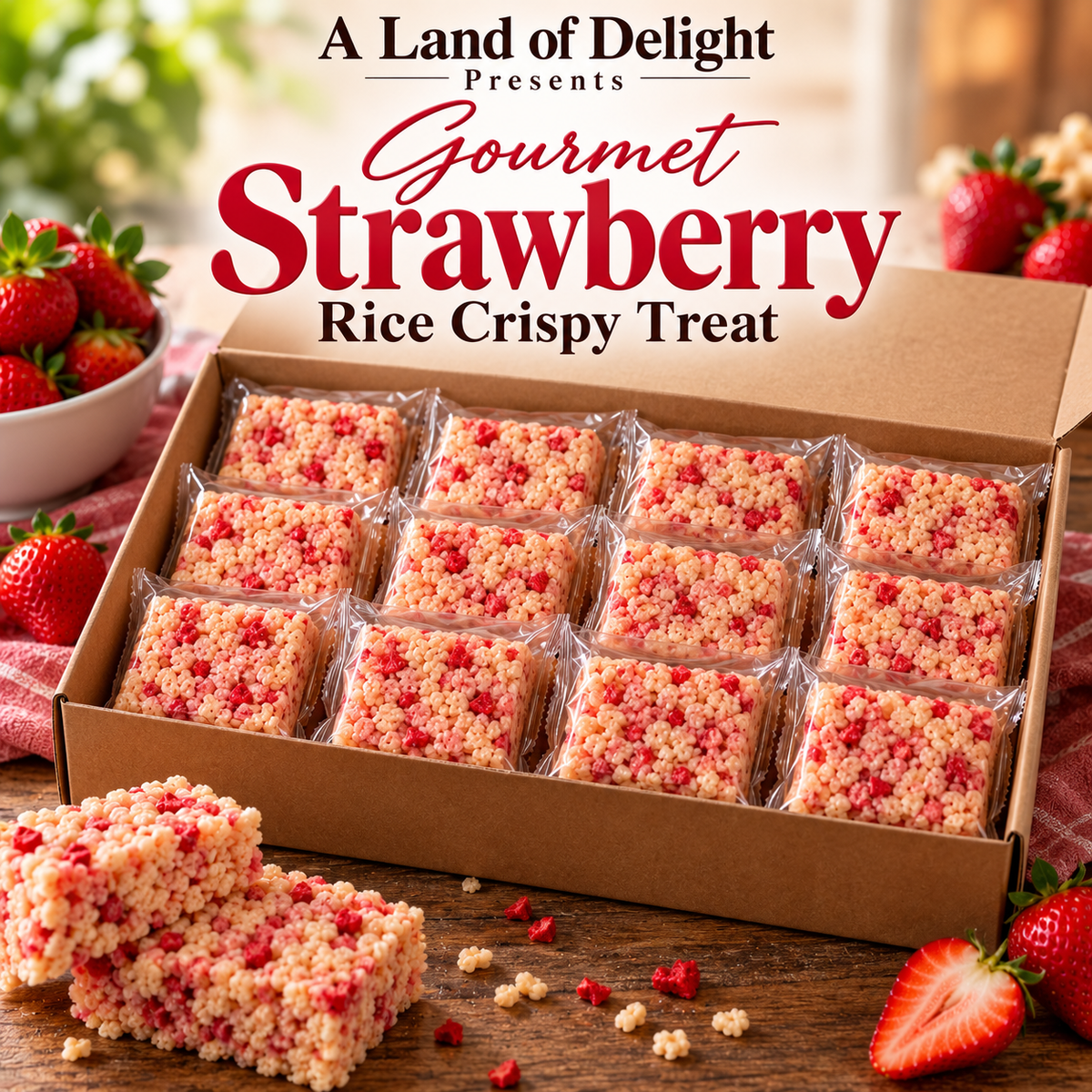Gourmet Strawberry Rice Crispy Treats Bundle