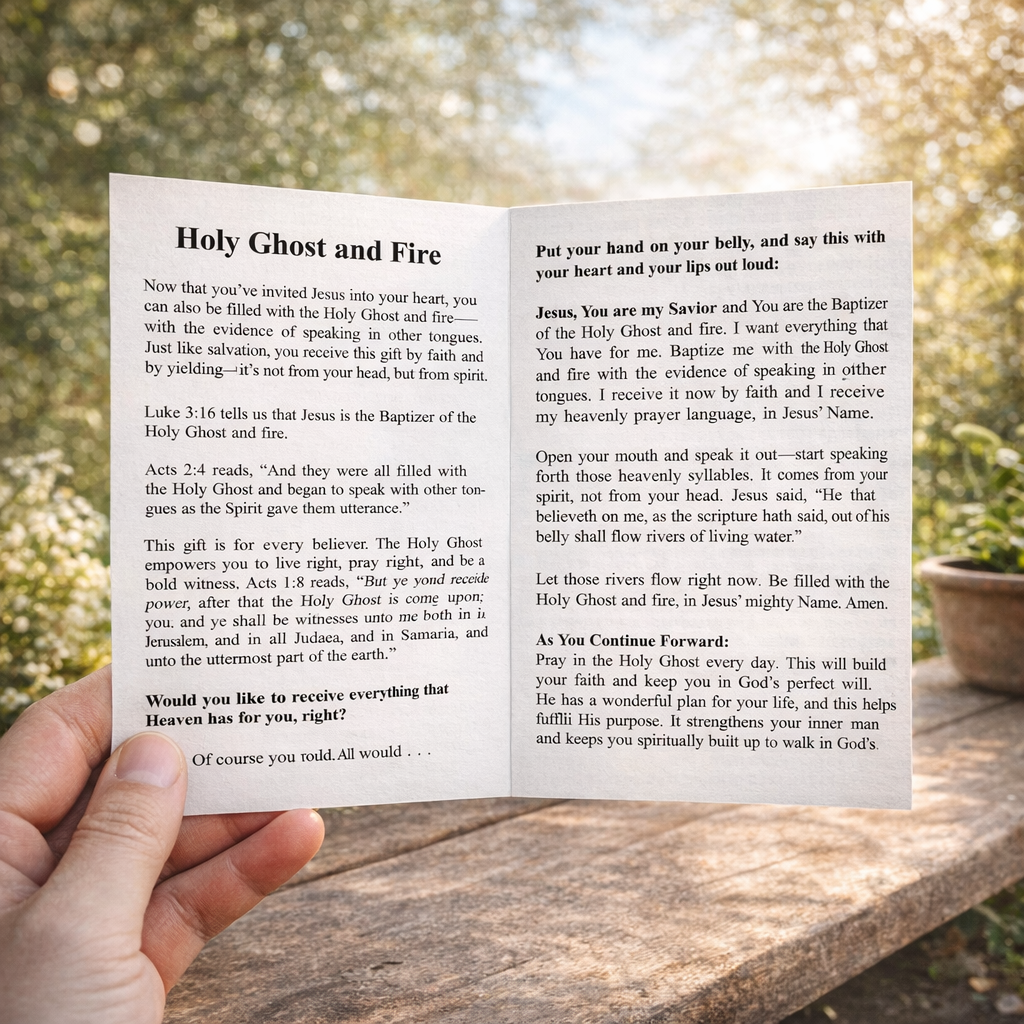 Baptism of the Holy Ghost & Fire Tracts - Packs of 20