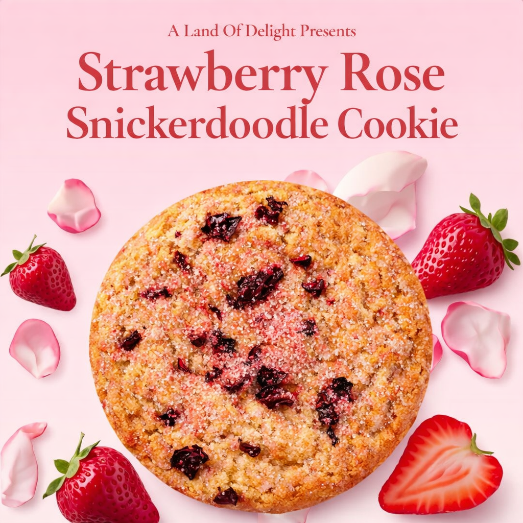 Strawberry Rose Snickerdoodle Cookie