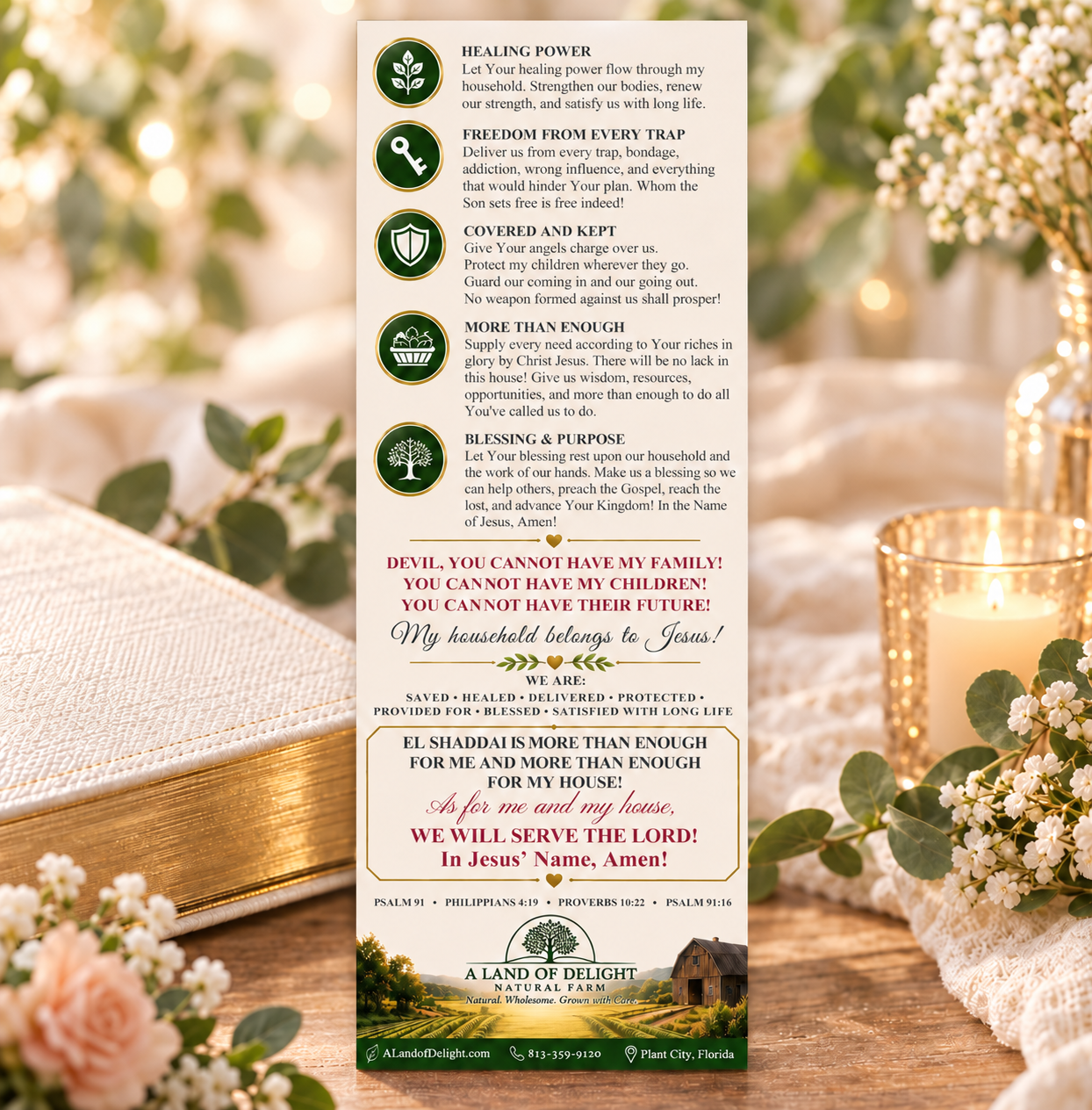 El Shaddai More than Enough Prayer Bookmark