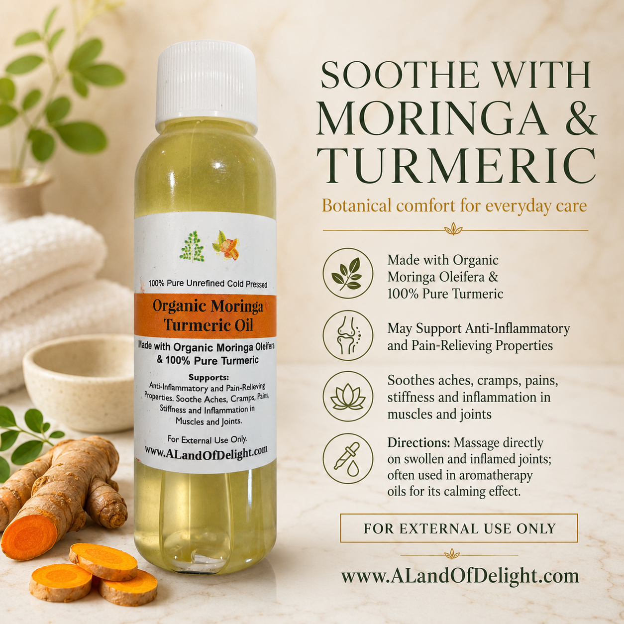 Organic Moringa Turmeric Oil