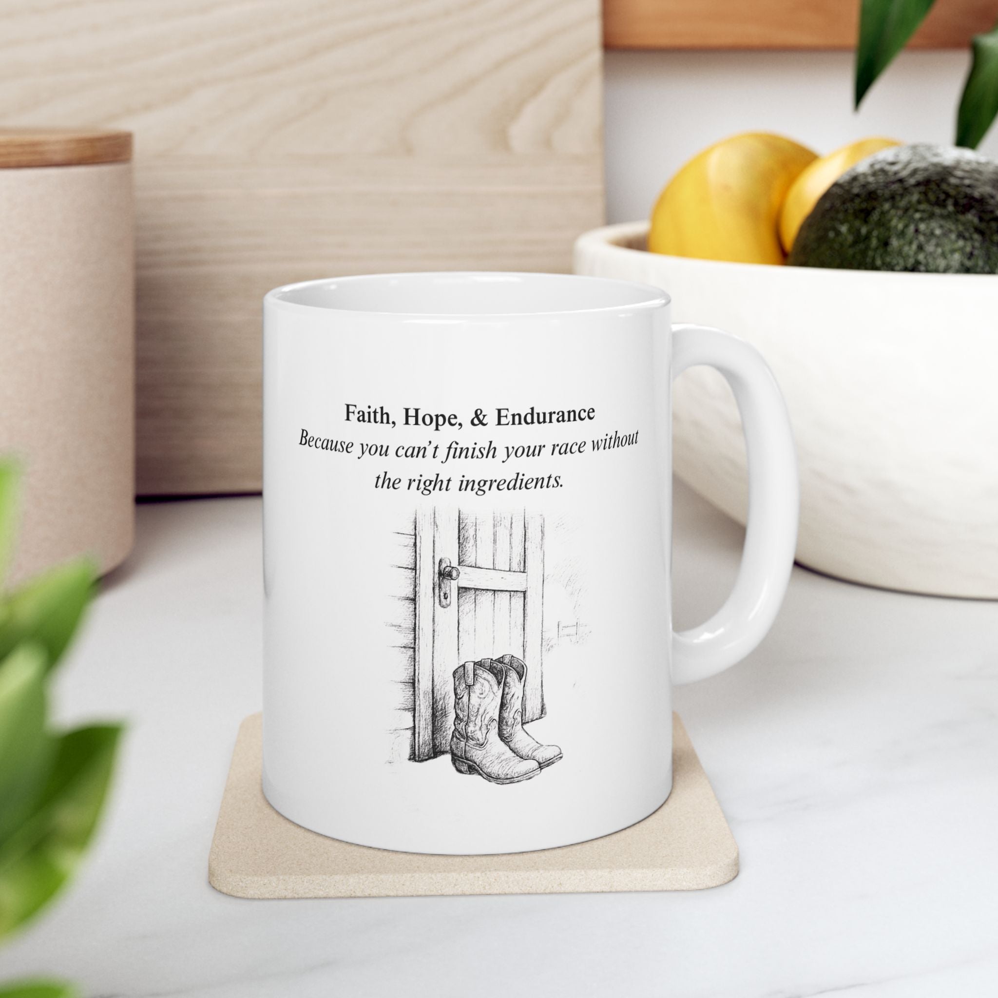 Faith, Hope, & Endurance Ceramic Coffee Mug