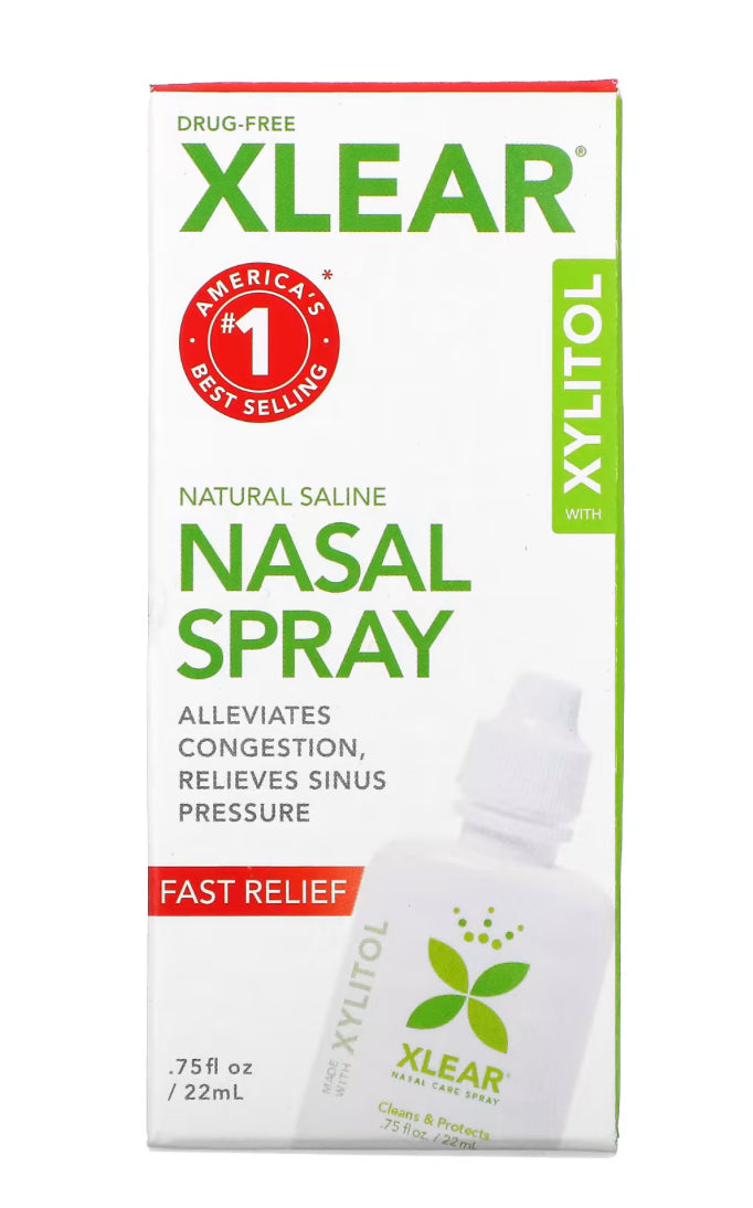 Xlear, Natural Saline Nasal Spray with Xylitol, Fast Relief, 1.5oz