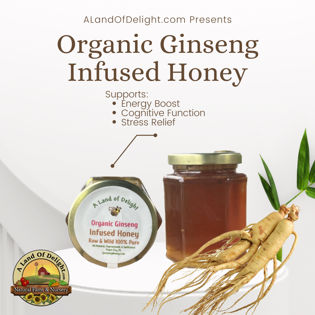 Specialty Gourmet Honey: Organic Ginseng Infused Raw Honey