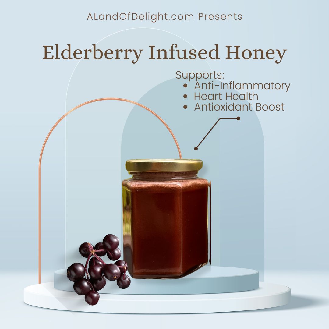 Specialty Gourmet Honey: Organic Elderberry Infused Raw Honey