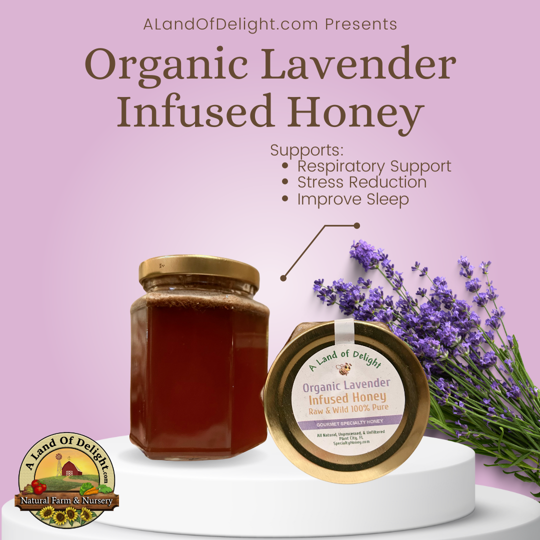 Specialty Gourmet Honey: Organic Lavender Infused Raw Honey