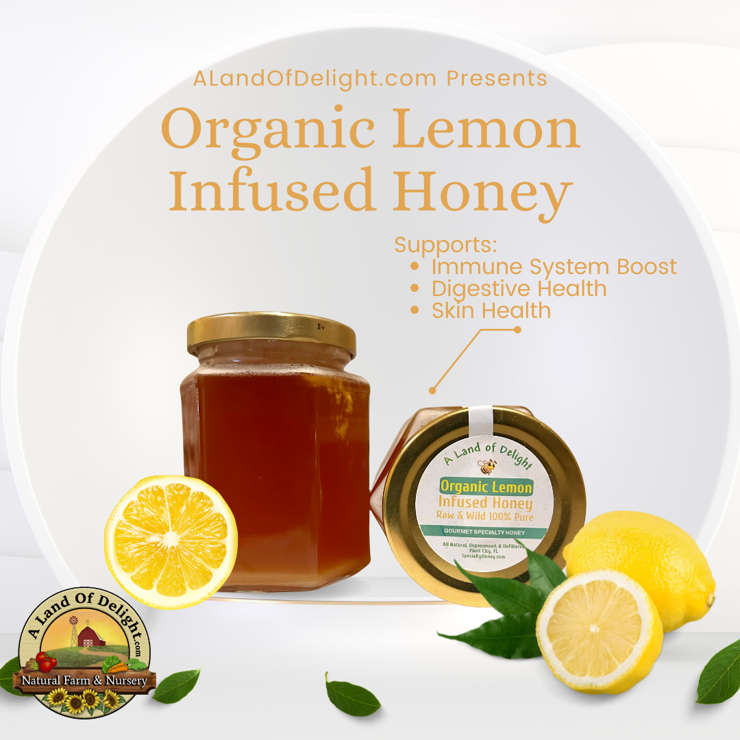 Specialty Gourmet Honey: Organic Lemon Infused Raw Honey