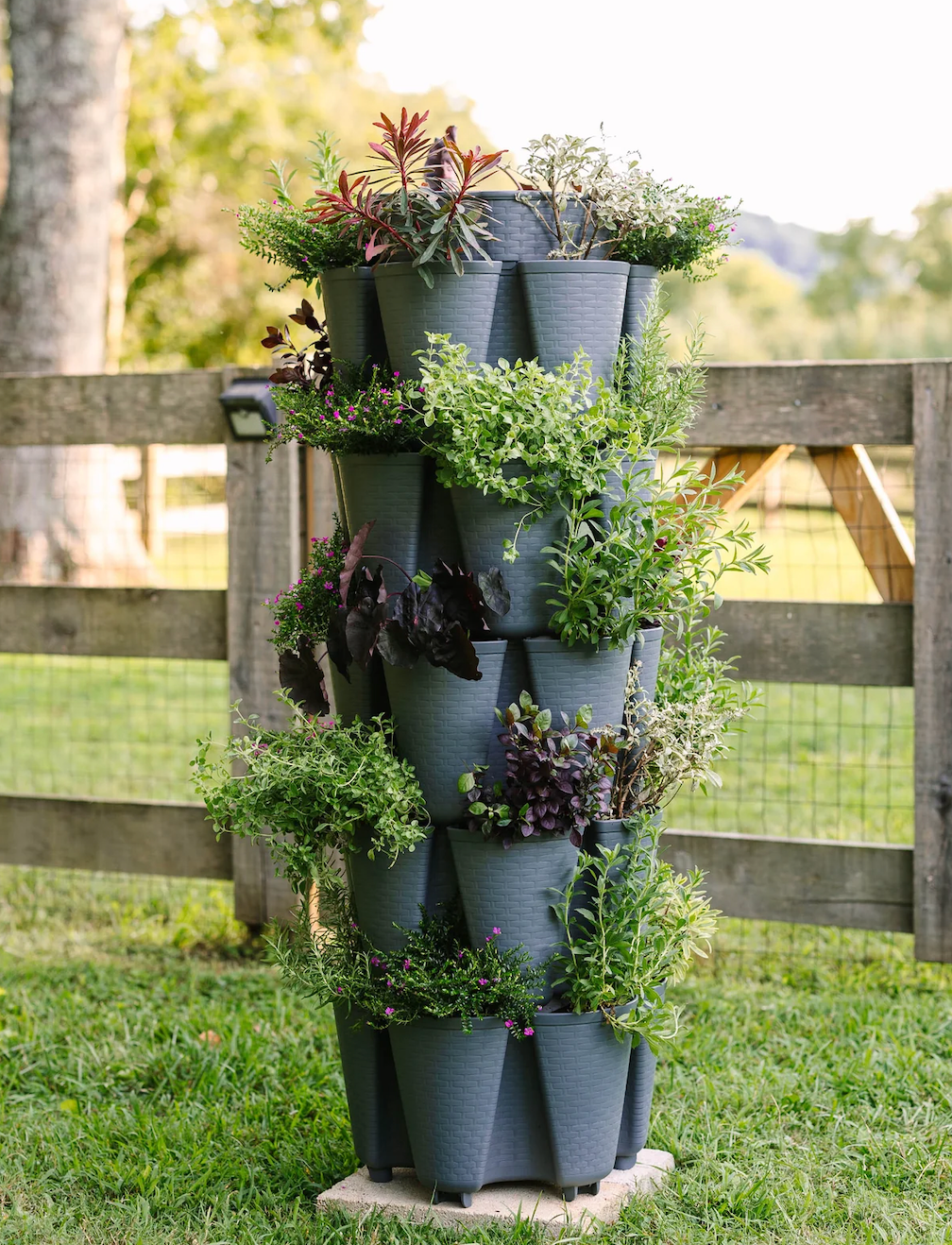 5 Tier Vertical Planter - Basket Weave Texture