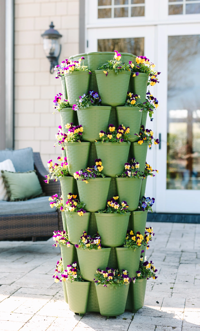 7 Tier Leaf Vertical Planter Full Package