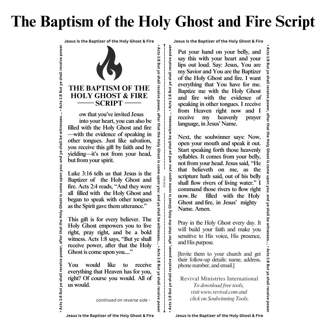 The Baptism of the Holy Ghost and Fire Script (Digital Download)