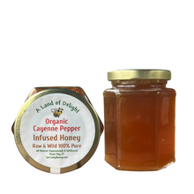 Load image into Gallery viewer, Specialty Gourmet Honey: Organic Cayenne Infused Raw Honey - 12oz Jar
