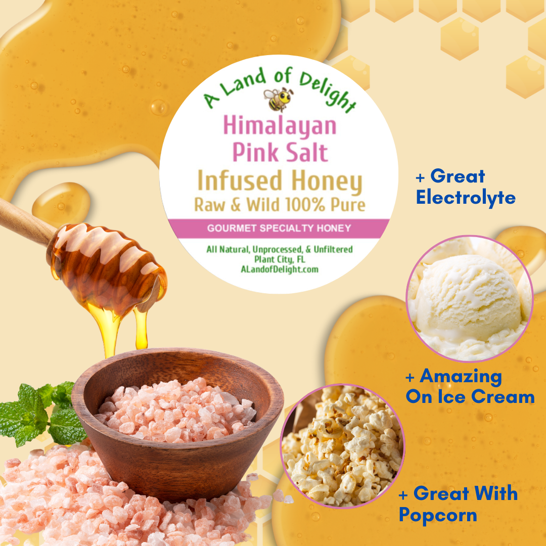 Specialty Gourmet Honey: Organic Himalayan Salt Infused Raw Honey