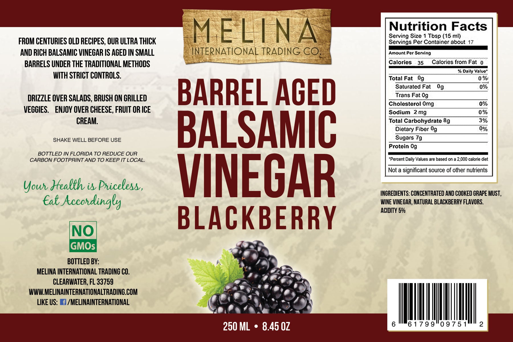 Blackberry Barrel Aged Balsamic Vinegar