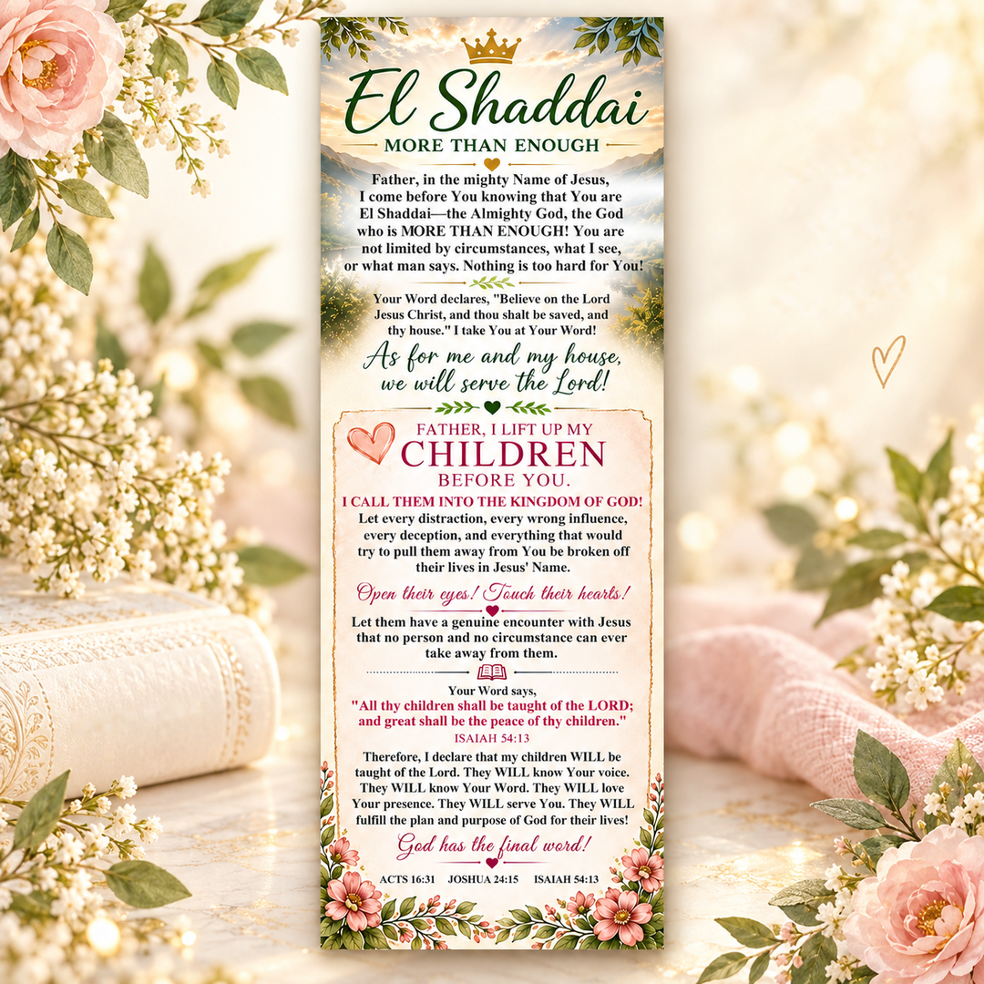 El Shaddai More than Enough Prayer Bookmark