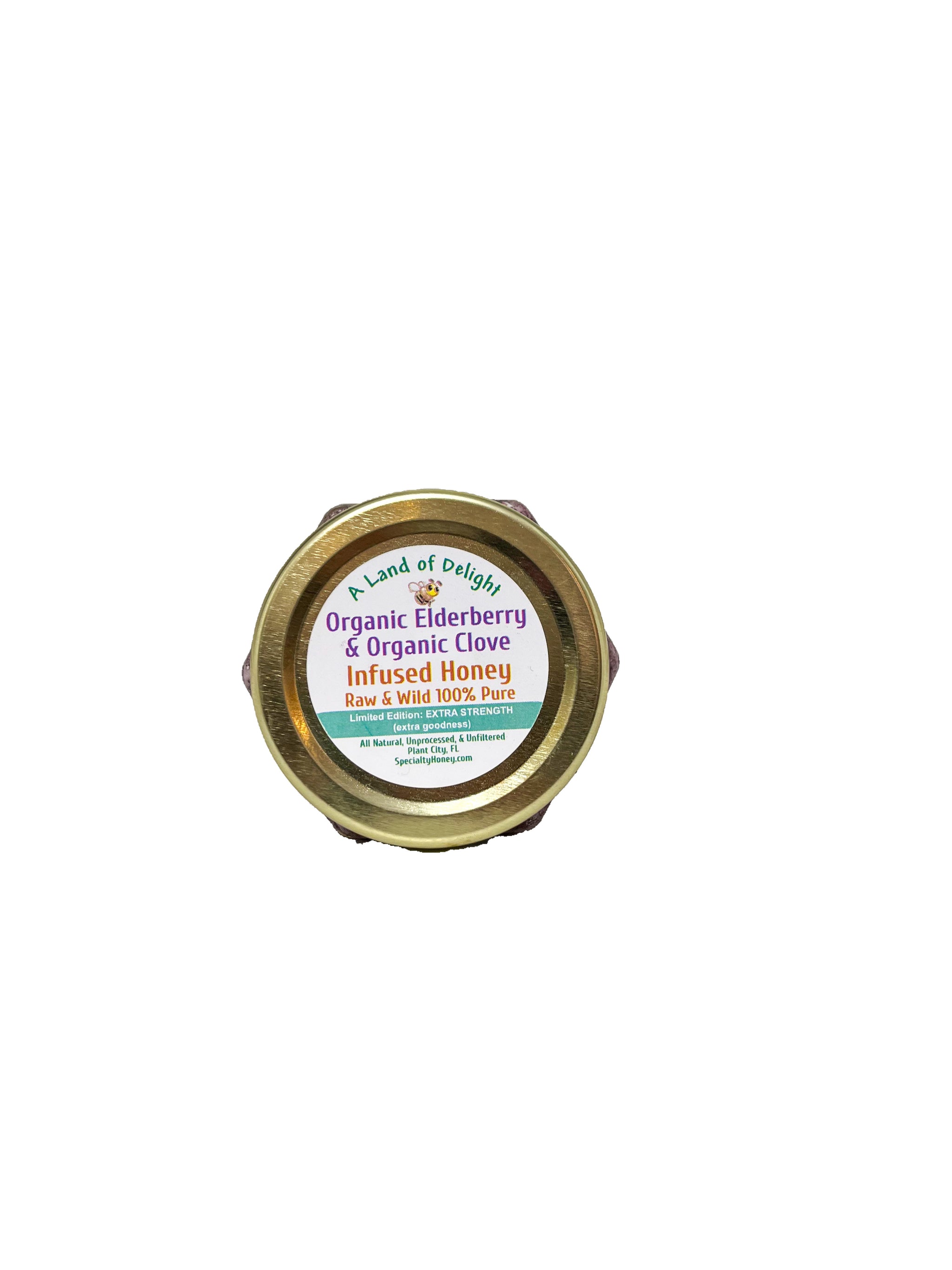 Specialty Gourmet Honey: Organic Elderberry & Organic Clove Infused Raw Honey
