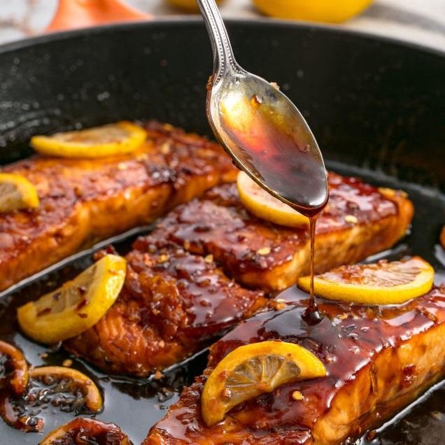 Example of Spicy Honey Glazed Salmon