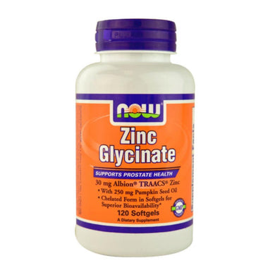 NOW VITAMINS - Zinc Glycinate 120 Softgels