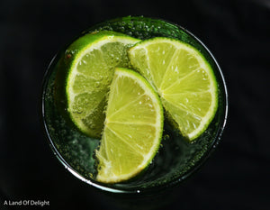 Key Lime Slices in Glass of Water