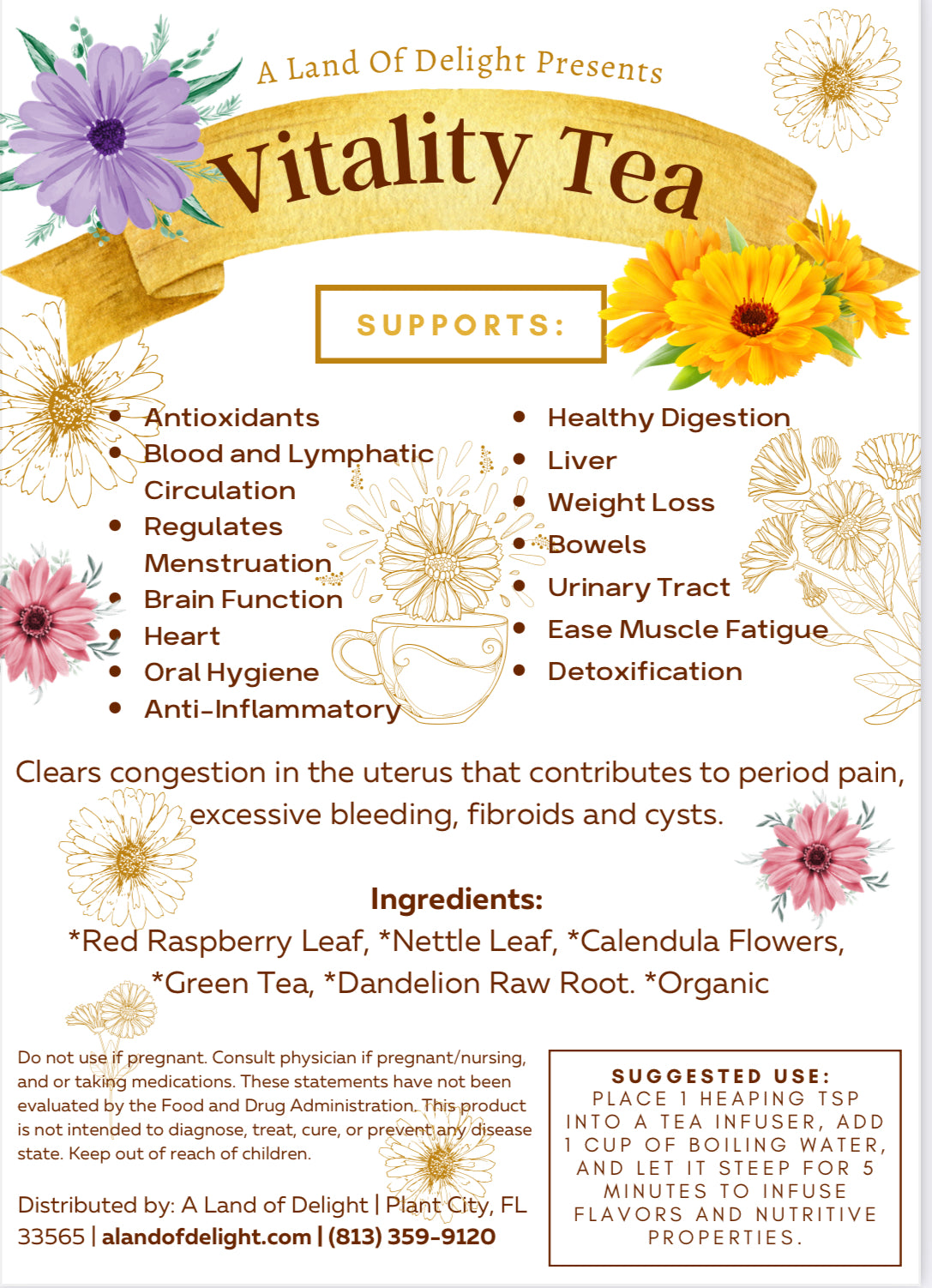 Vitality Loose Leaf Organic Tea (Candida & Fibroid Fighting)