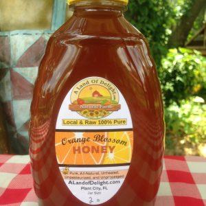 Raw Local Florida Orange Blossom Honey 2lb Bottle 